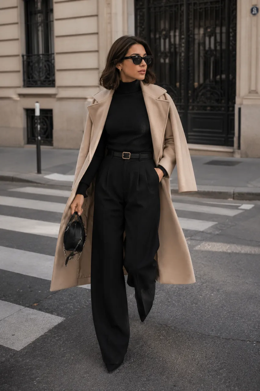 Estilo elegante en negro y beige