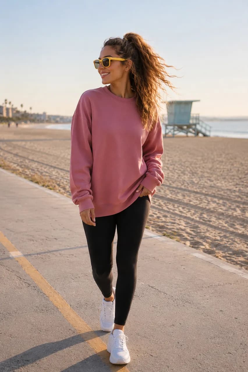 Comodidad casual en rosa y negro
