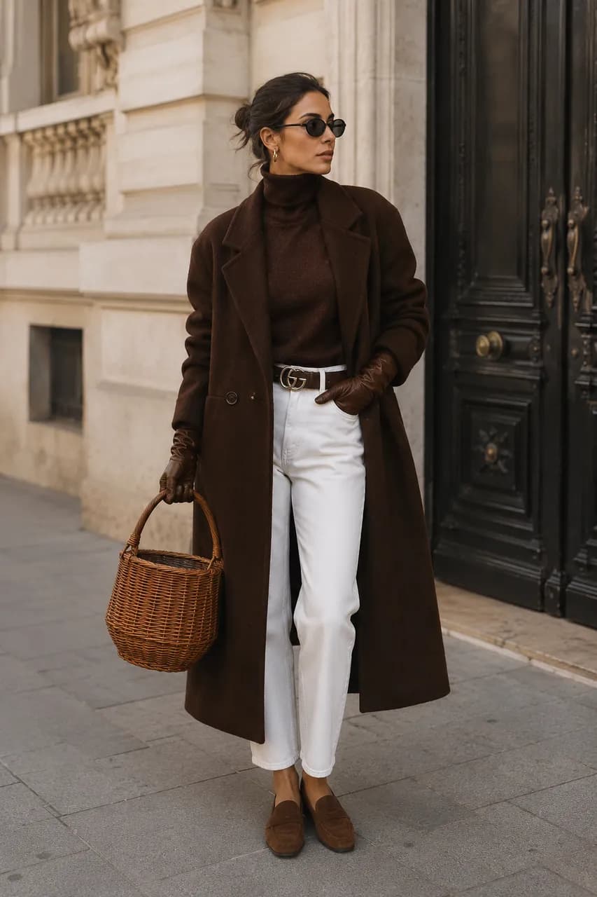 Estilo clásico en marrón y blanco