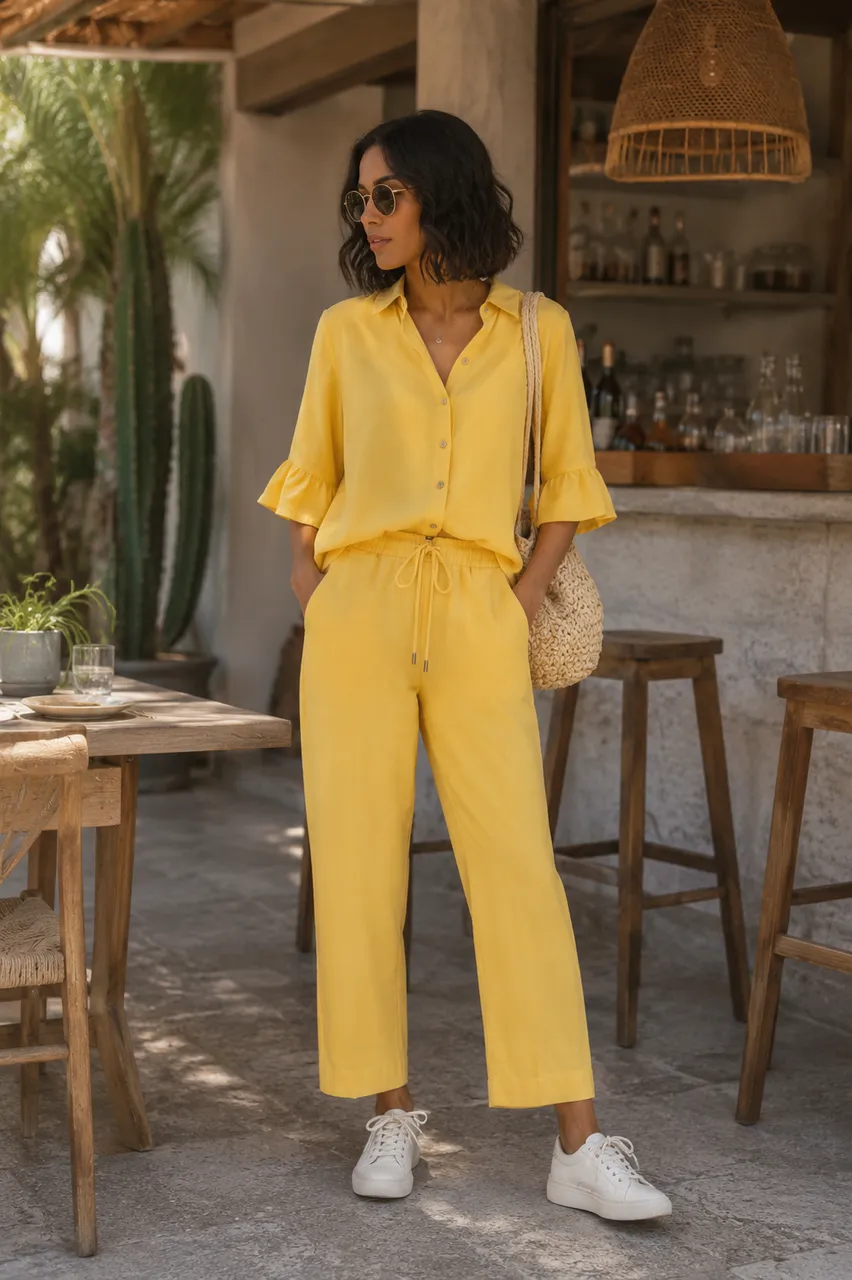 Estilo veraniego en amarillo vibrante