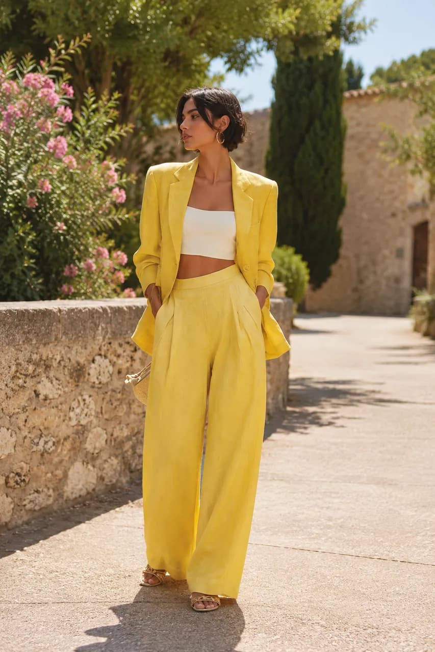 Amarillo vibrante para un look veraniego chic