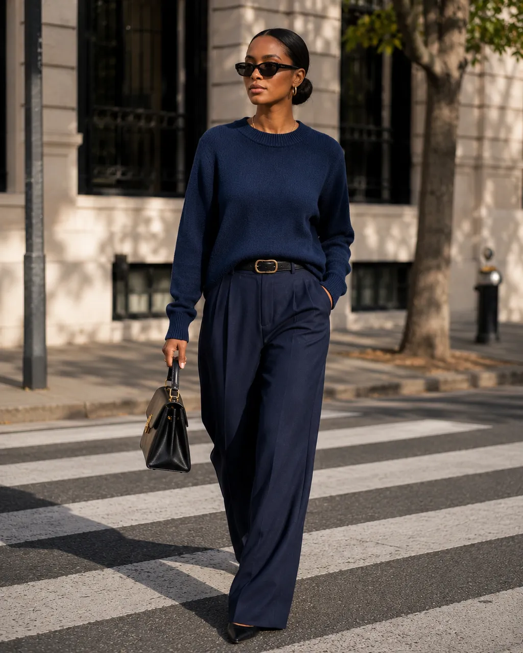 Elegancia minimalista en azul marino