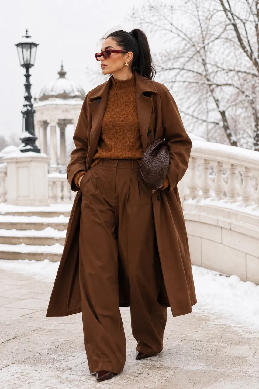 Estilo elegante en tonos marrones para el invierno