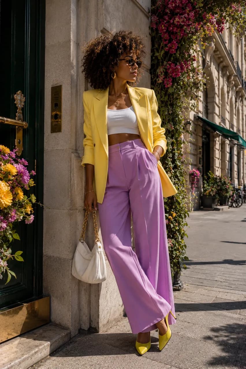 Color y estilo en un look urbano chic