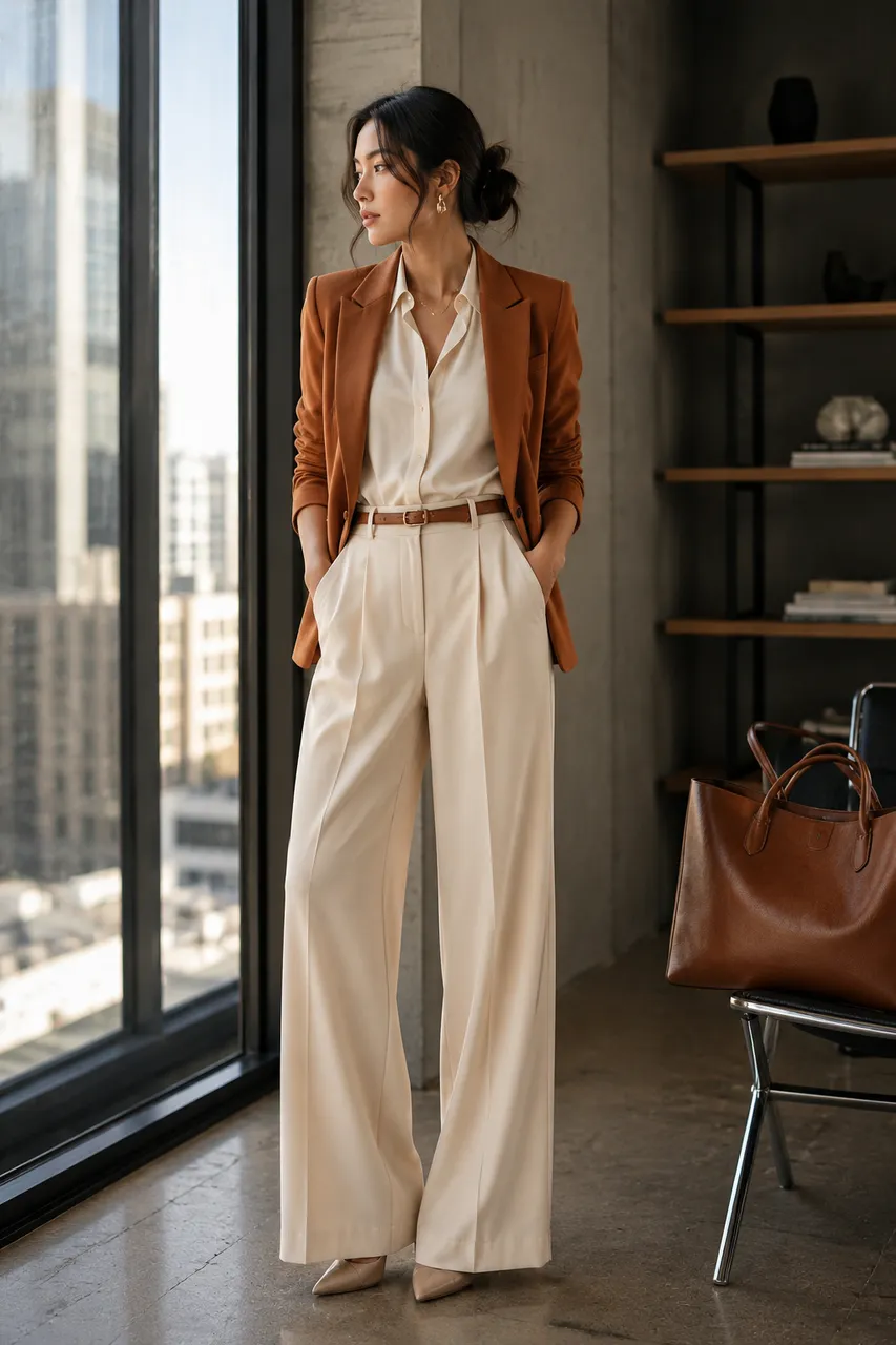 Estilo elegante en tonos tierra y beige