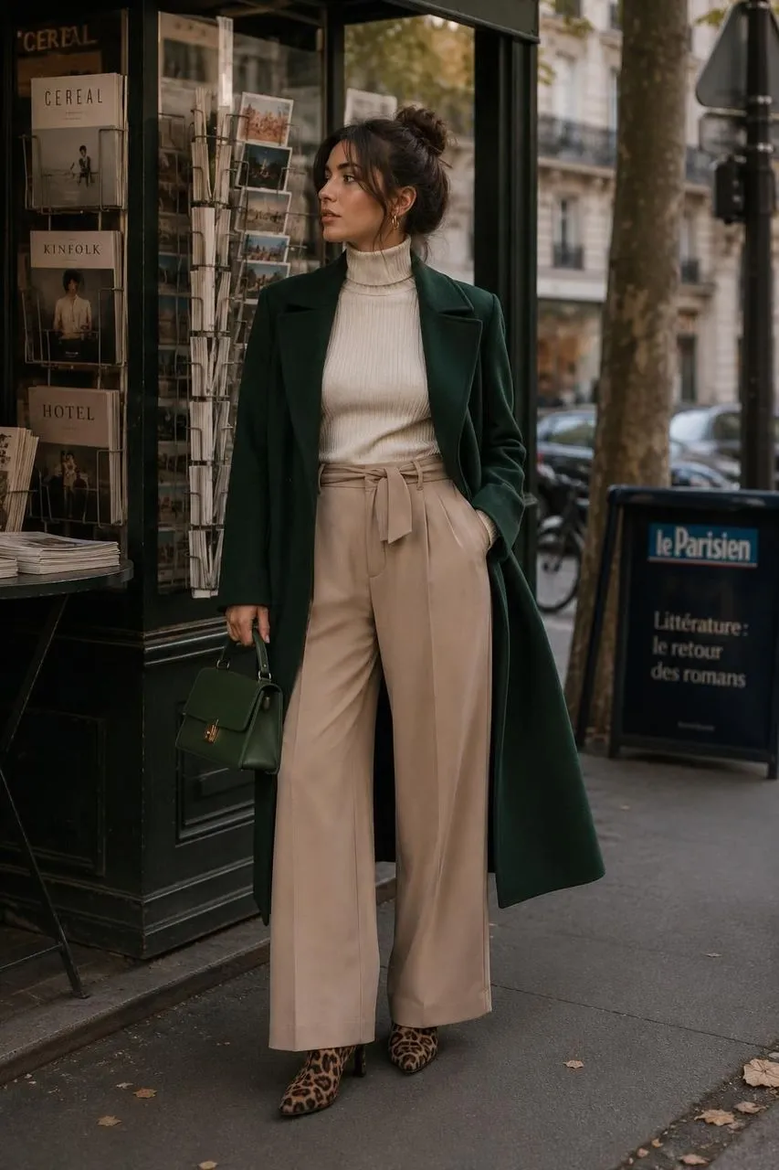 Estilo elegante en tonos neutros y verde