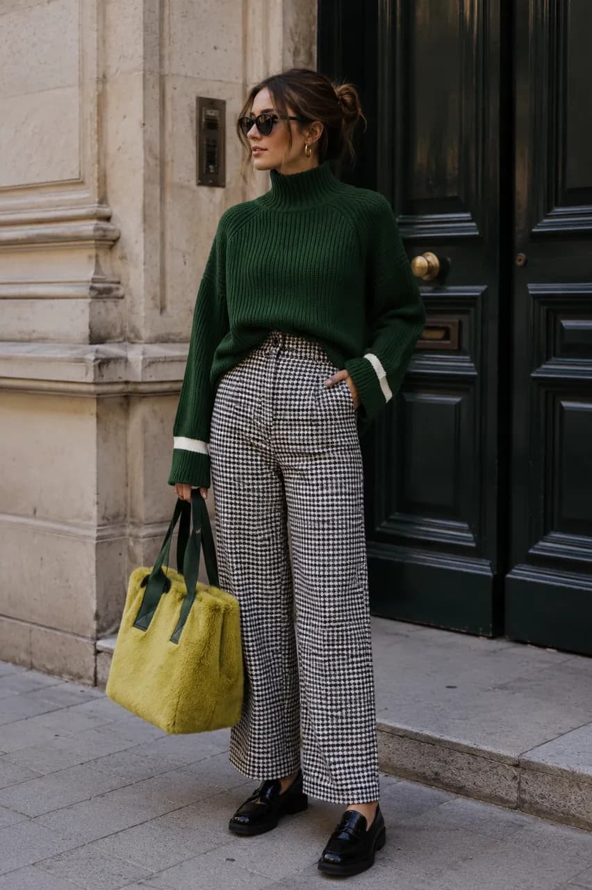 Estilo urbano en verde y estampados
