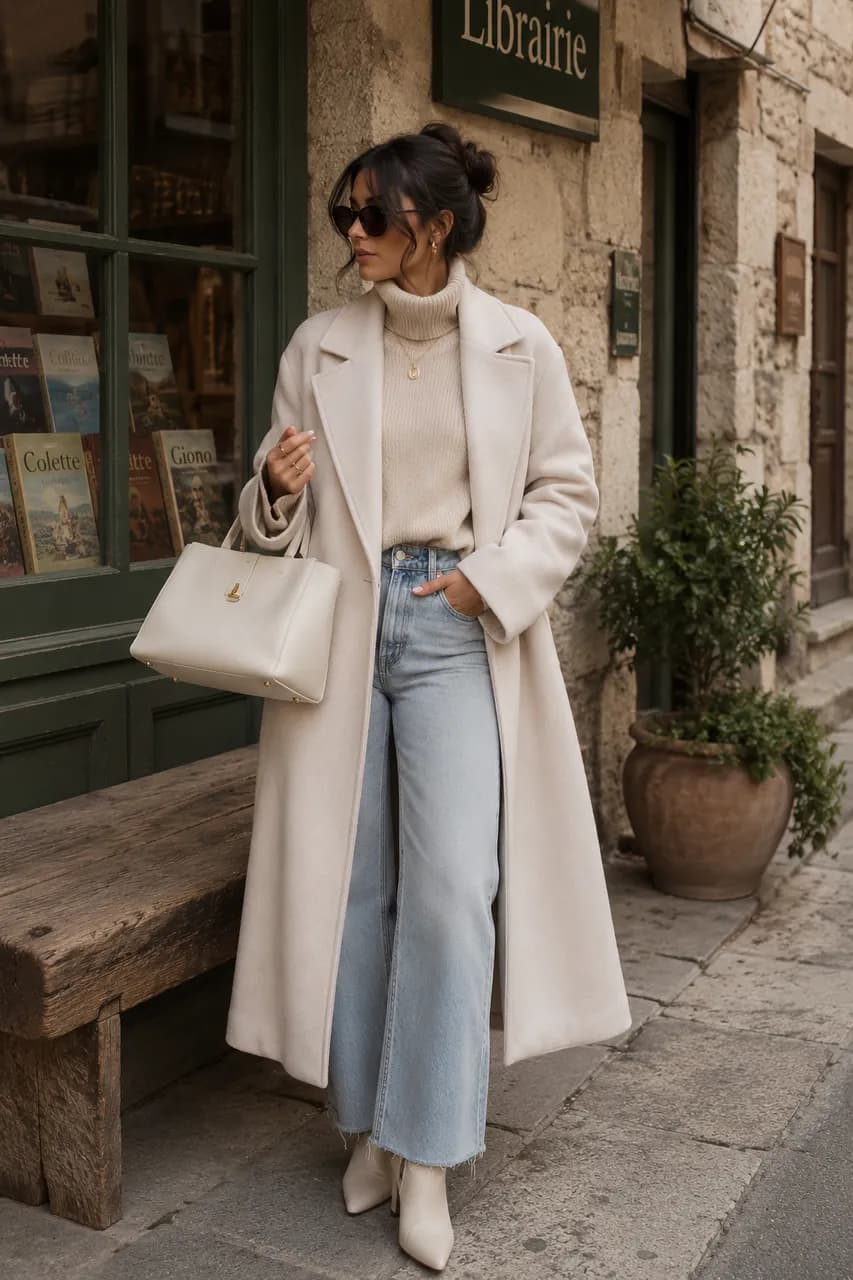 Estilo minimal en tonos neutros y denim