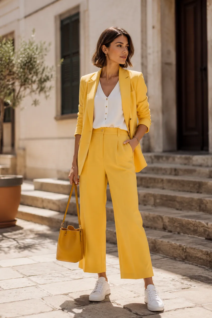 Estilo vibrante en amarillo y blanco