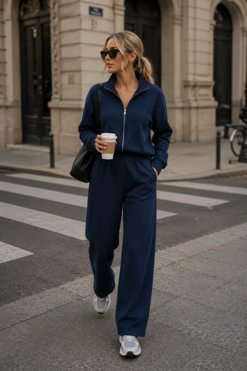 Conjunto azul marino para un look urbano