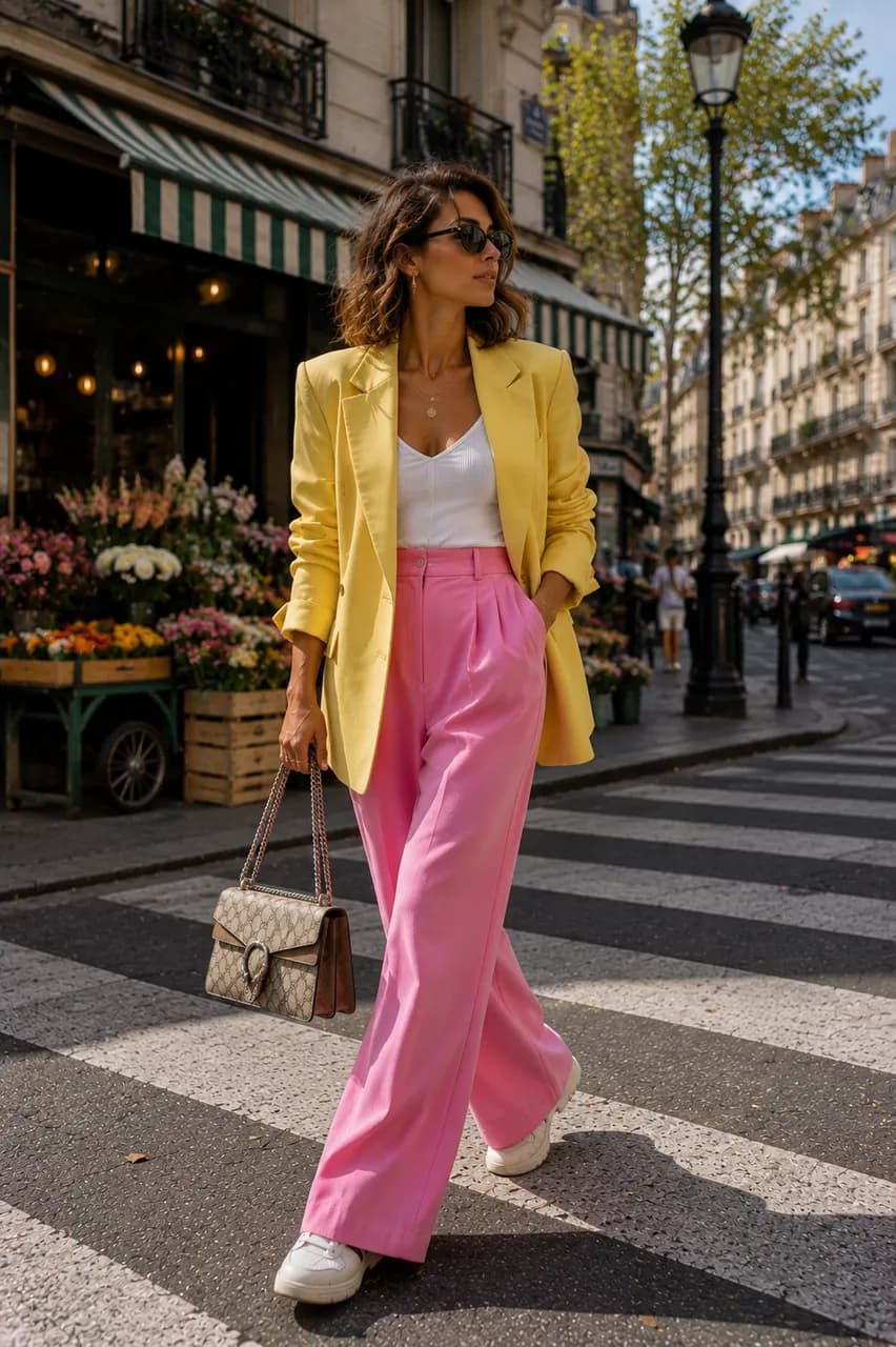 Colores vibrantes para un look urbano chic