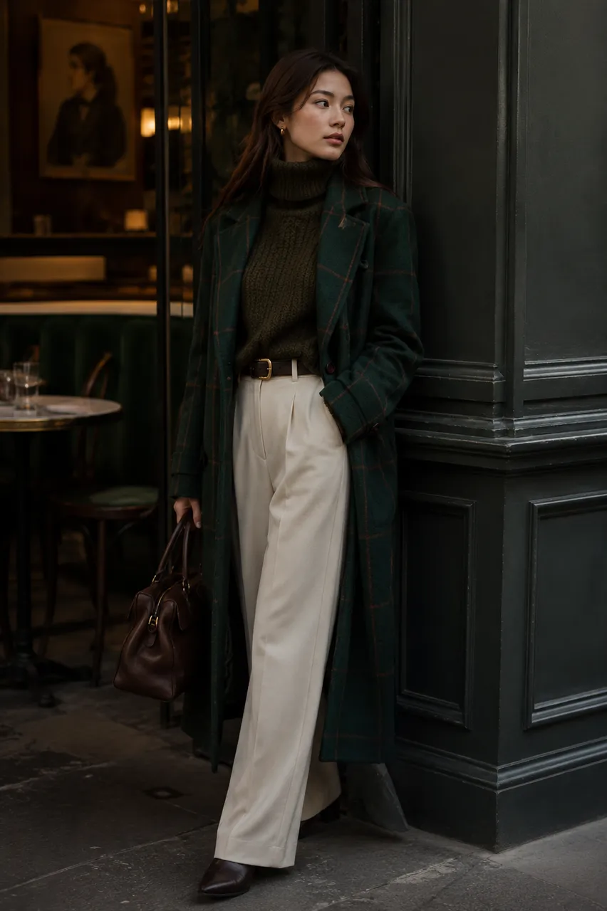 Estilo elegante en tonos verdes y neutros