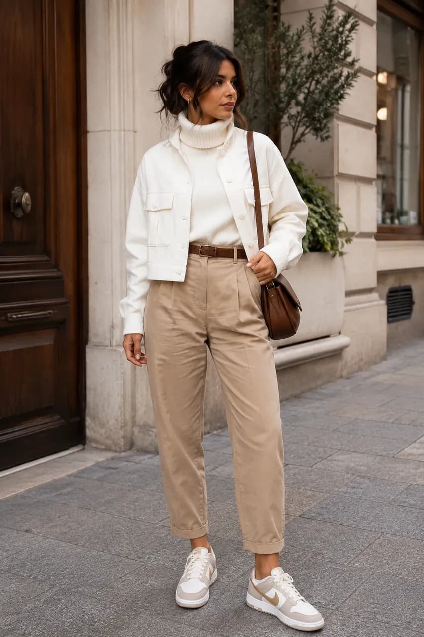 Estilo casual en tonos neutros y beige