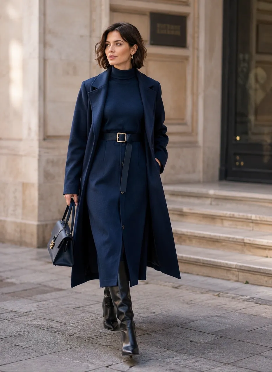 Estilo elegante en azul marino y negro