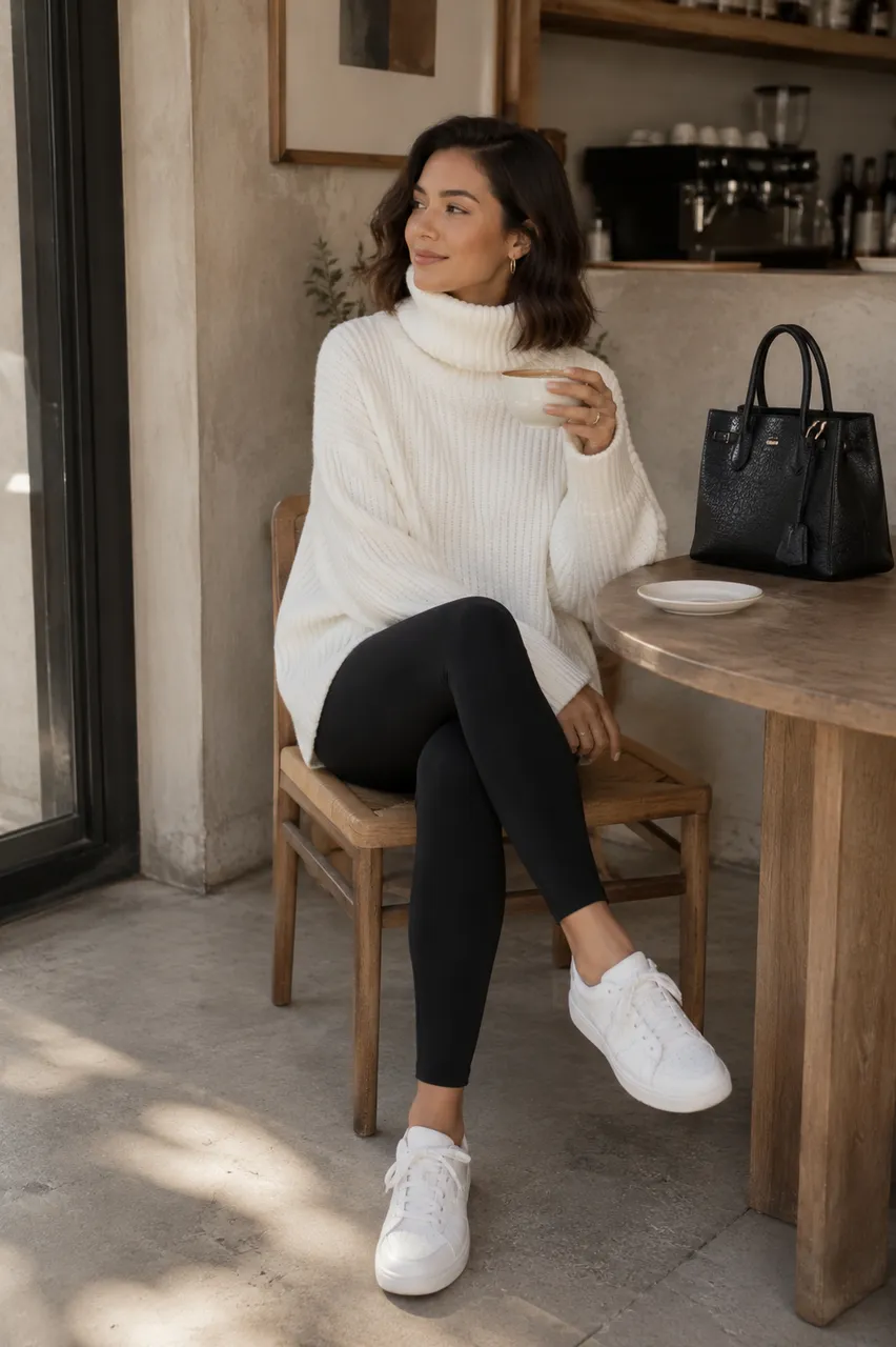 Comodidad chic en blanco y negro